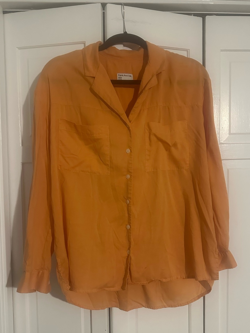 Frank & Oak Lightweight Button-Down Shirt in Burnt Orange